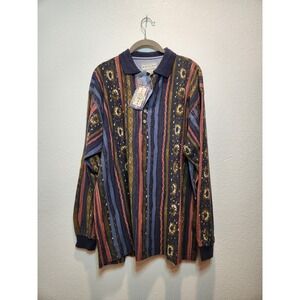 Vintage Arizona Jean Co Shirt NWT 90s Stripe Polo Long Sleeve M